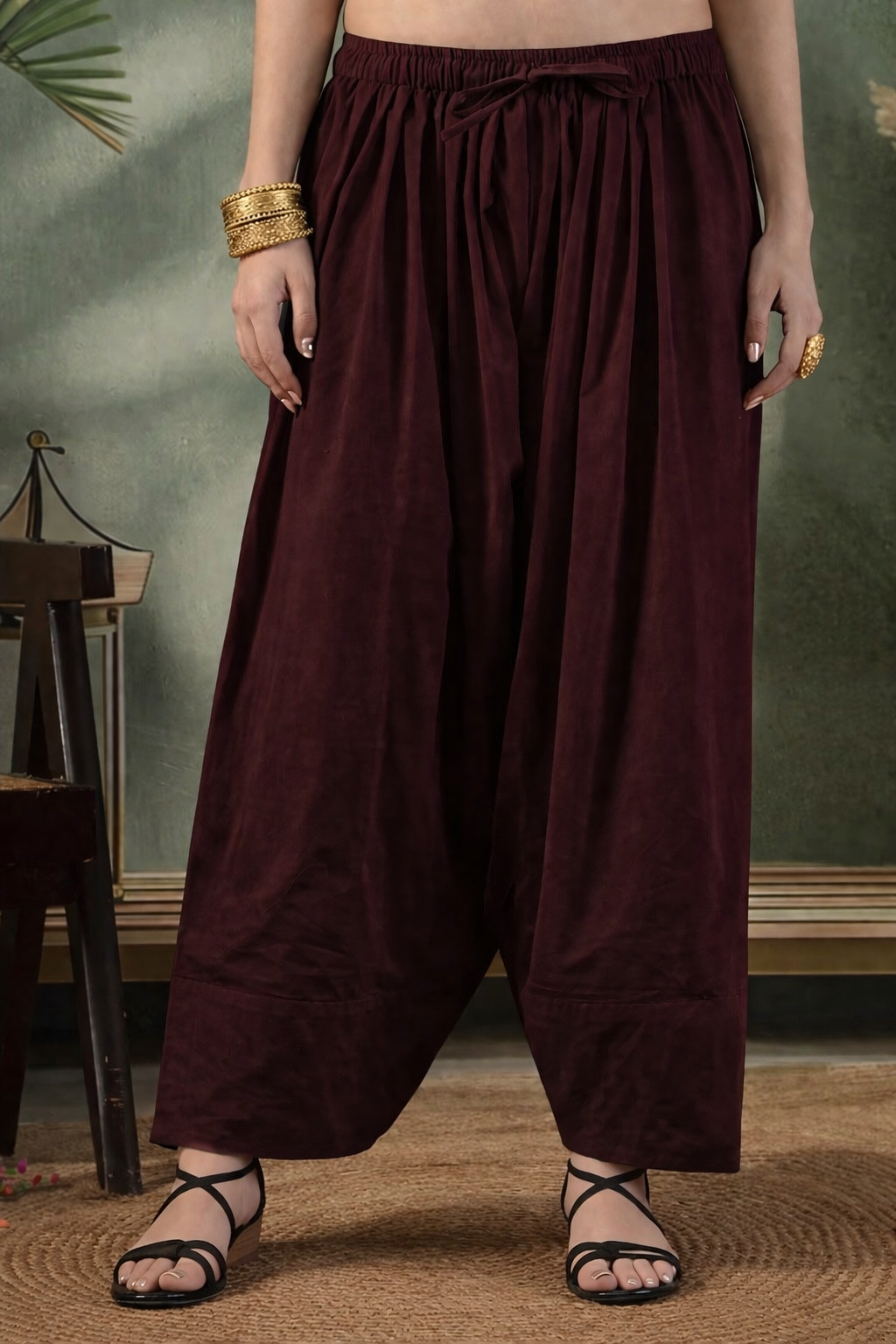Premium Rayon Farsi Salwar - Soft Comfort Deep Maroon Color