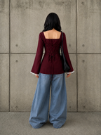 Trending Tie-Up Kurti With Lace Work And Corset Back