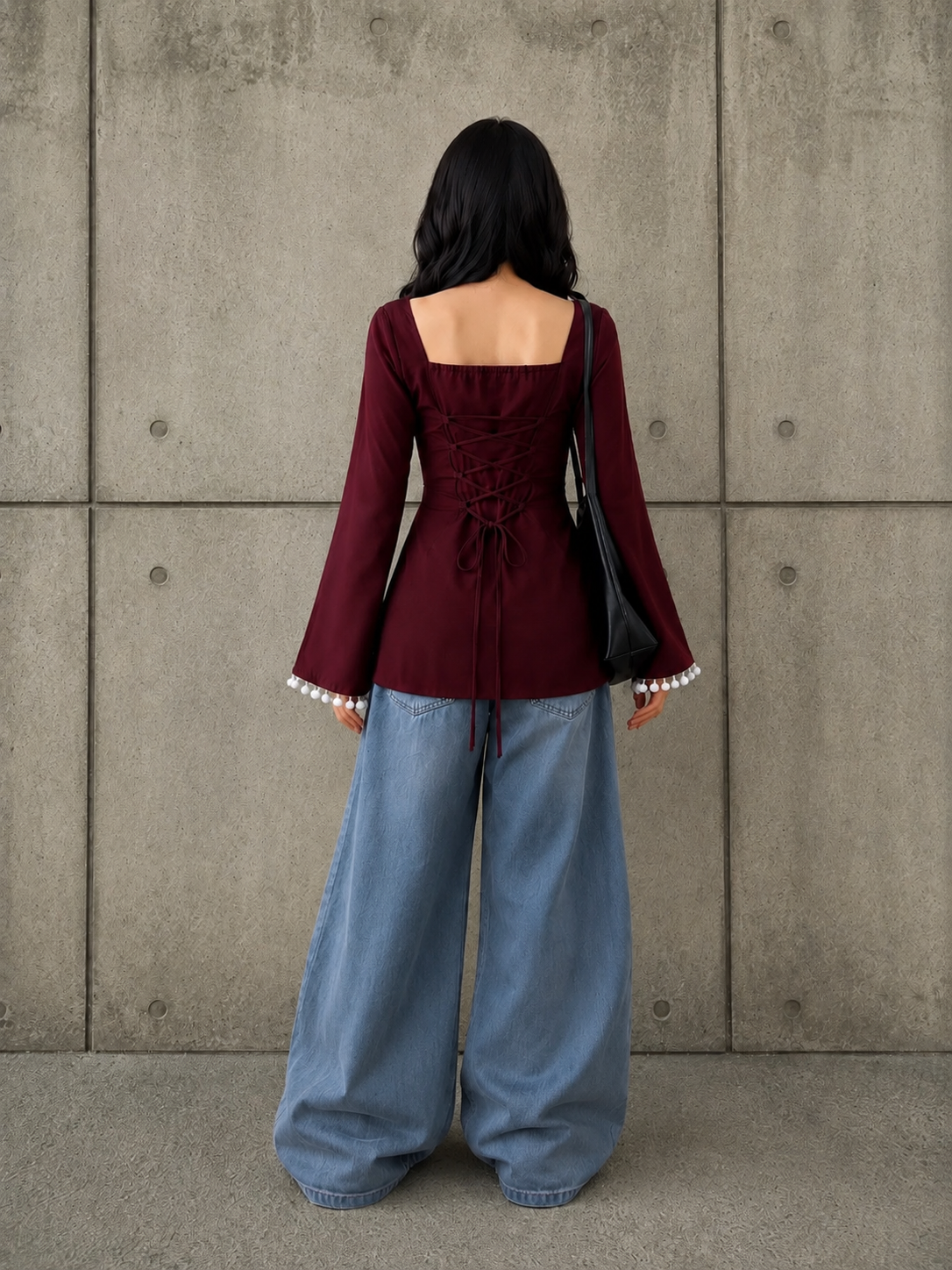 Trending Tie-Up Kurti With Lace Work And Corset Back