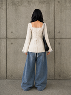 Trending Tie-Up Kurti With Lace Work And Corset Back