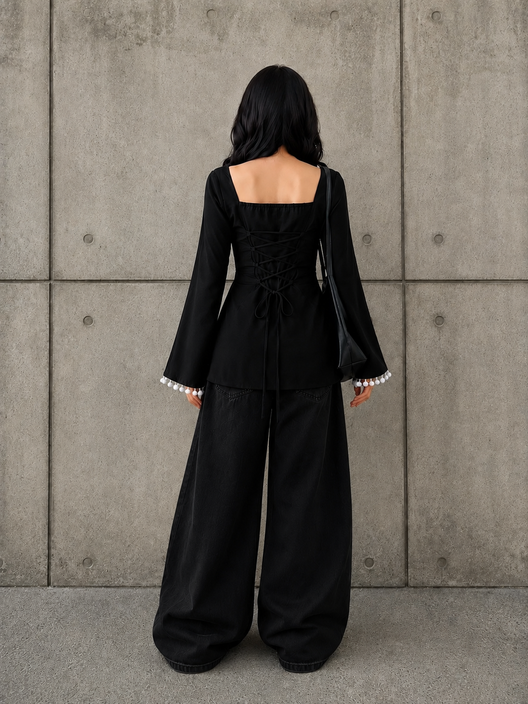 Trending Tie-Up Kurti With Lace Work And Corset Back