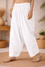 Premium Rayon Farsi Salwar - Soft Comfort White Color