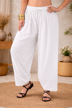 Premium Rayon Farsi Salwar - Soft Comfort White Color